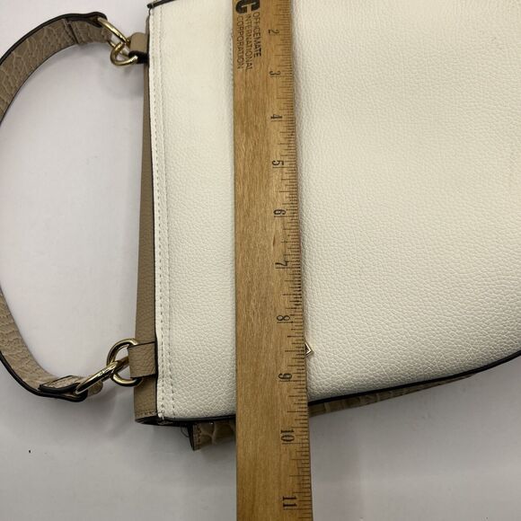 LADIES WHITE LEATHER LIKE SHOULDER-HANDBAG WITH Faux Alligator Side Est 1946 - Picture 8 of 8